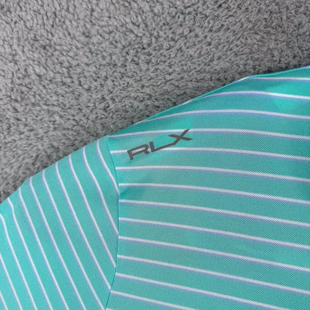 Ralph Lauren RLX Polo Shirt Mens XL Striped‎ Performance Golf Lightweight